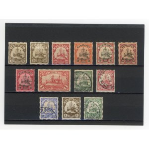 Deutschland, Kolonien, Set mit 13 Briefmarken, größtenteils ungestempelt (211)