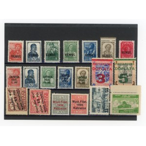Lithuania, Second Polish Republic, Set of 20 unused stamps, some with adhesive patches. (222)