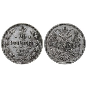 Imperium Rosyjskie, 20 kopiejek, 1861 rok, SPB