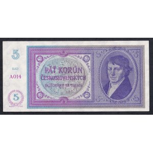 Czechoslovakia, 5 Korun, 1938, XF-UNC
