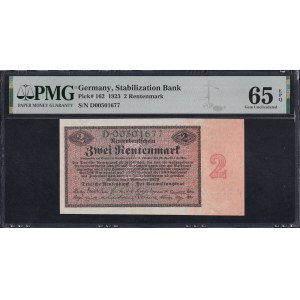 Germany, 2 Rentenmark, 1923, Gem UNC 65 EPQ
