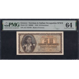 Greece, 50 Drachmai, 1943, Choice UNC 64
