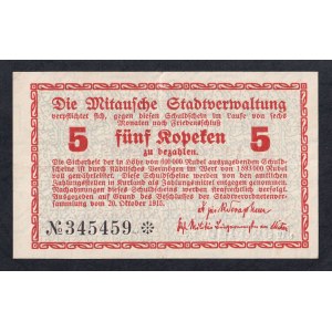 Łotwa - Mitawa, 5 kopiejek, 1915, XF