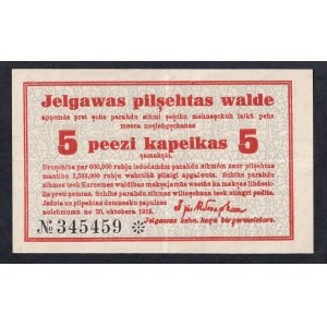 Łotwa - Mitawa, 5 kopiejek, 1915, XF