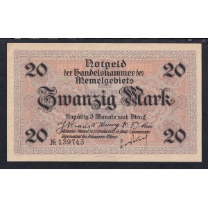 Memel, 20 Mark, 1922, aUNC