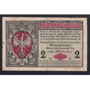 Poland, 2 Marki Polskie, 1916-17, F