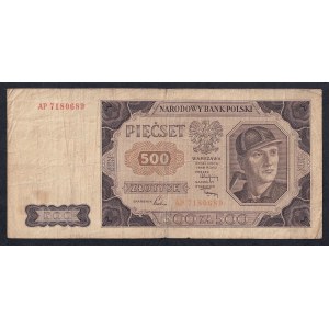 Pologne, 500 Zlotych, 1948, F