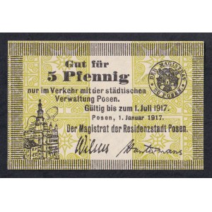 Poland, 5 Pfennig, 1917, UNC