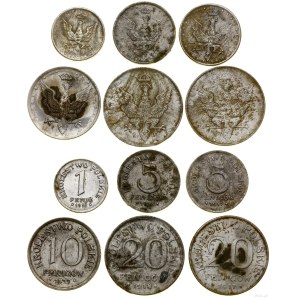 Polen, Satz von 6 Münzen, 1917-1918, Stuttgart