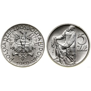 Polsko, 5 zlotých, 1959, Varšava