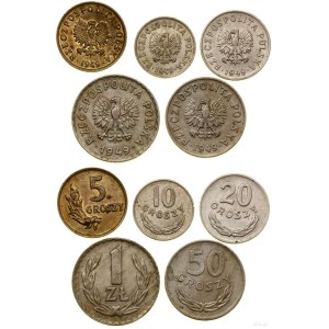 Poland, set of 5 coins, 1949, Basel, Kremnica