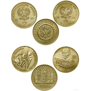 Poland, set: 3 x 2 zlote, 1998 and 1999, Warsaw.