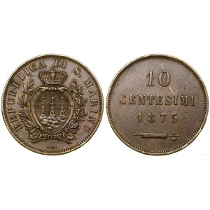 San Marino, 10 centesimi, 1875, Milan
