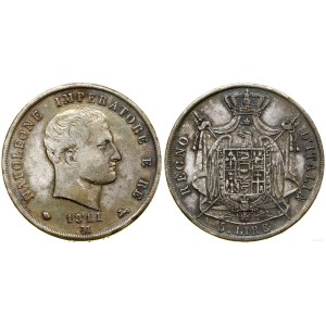 Italy, 5 lira, 1811 M, Milan