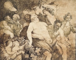 nn / wg Antoniusa van Dyck, Pijany Sylenius wspierany przez Satyrów