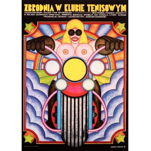 by Andrzej KRAJEWSKI (1933–2018), *Crime at the Tennis Club*, 1973 illustration, printed in 2017