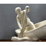 Duża ceramiczna figurka wioślarza, Jihokera Bechyně - lata 50 XX w.