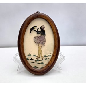 Art Deco - Historic painted glass picture - Poland, 1930s