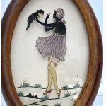 Art Deco - Historic painted glass picture - Poland, 1930s