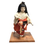 Kimekomi ningyō doll with ball, 1950s