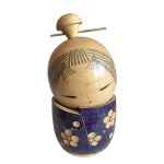 Sōsaku Kokeshi - Sato Suigai, plum blossoms, Shōwa period