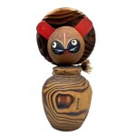 Tanuki kokeshi - figurine in the form of a shapa tanuki hidden in a sake tokkuri carafe, 2nd half of the 20th century