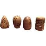 Set of 4 miniature kokeshi dolls - four seasons, 1950s.