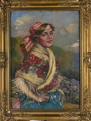 Sylweriusz SASKI (1863-1954), Portret dziewczyny