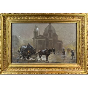 Czesław WASILEWSKI (Ignacy ZYGMUNTOWICZ) (1875 Varšava - 1947 Lodž), Náměstí Tří křížů v noci