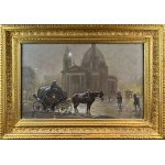 Czesław WASILEWSKI (Ignacy ZYGMUNTOWICZ) (1875 Warsaw - 1947 Lodz), Three Crosses Square by Night