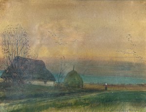 Juliusz HOLZMÜLLER (1876 Bolechów - 1932 Lwów), Pejzaż wiejski