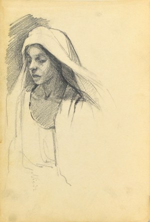Emilia KNAUSÓWNA (1883-1924), Portret kobiety w chuście