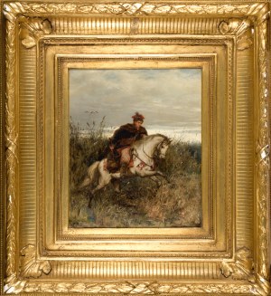 Ludwik GĘDŁEK (1847-1904), Posłaniec - Krakus pędzący na koniu