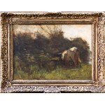 Roman KOCHANOWSKI (1857-1945), Landscape with a cow, late 19th century.