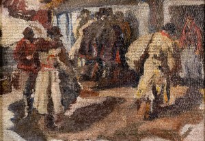 Włodzimierz TETMAJER (1862-1923), Scena przed wiejską chatą
