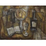 Alicja HALICKA (1889-1974), Martwa natura z butelką i książką