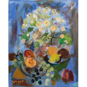 Ludwik KLIMEK (1912-1992), Still life with flowers and fruit