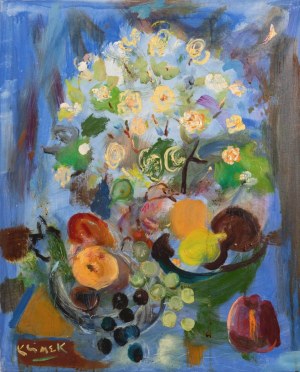Ludwik KLIMEK (1912-1992), Martwa natura z kwiatami i owocami