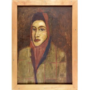 Jerzy NOWOSIELSKI (1923-2011), Portrait of a woman in a headscarf, 1940s