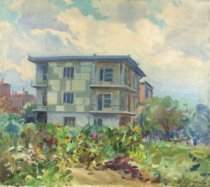 Władysław SERAFIN (1905-1988), Motyw miejski ze słonecznikami