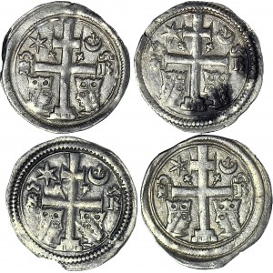 Zestaw 4 szt., Węgry, dynastia Arpadów, Stefan V (1270-1272), Denar S-R, Zagrzeb