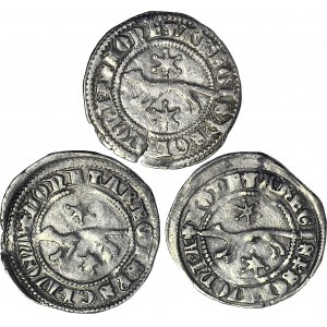 3 szt. zestaw denarów, Węgry, dynastia Arpadów, Bela IV (1270-72), Zagrzeb, S-R