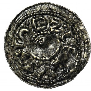 Bolesław II Śmiały 1058-1079, Denar, błąd BZLEZVAS (zamiast BOLEZLAVS)