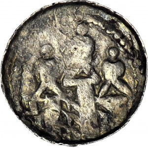 Boleslav II Smelý 1058-1079, denár, kráľovský typ, písmeno Z za hlavou