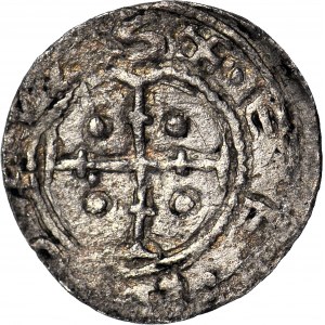 Bolesław III Krzywousty 1107-1138, Denar, Książę na tronie, DENERIV.....S