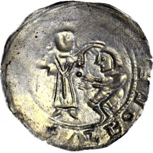 RRR-, B. III Krzywousty 1107-1138, Brakteat protekcyjny, Kraków, BISKUP NA WPROST