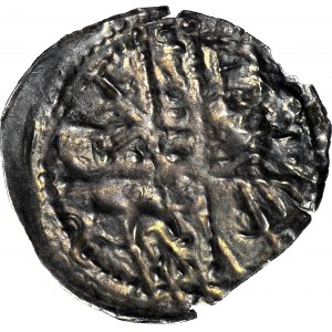 Bolesław I Wysoki 1163-1201, Denar ok. 1177-1201, Postacie litera S/Krzyż, R2