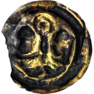 R-, Vierteljährliches Polen, Heinrich I. der Bärtige 1201-1238 oder Heinrich II. der Fromme 1238-1241, Ratajski brakteat, Zwei Bischöfe mit einem GESCHLOSSENEN Pastoralen