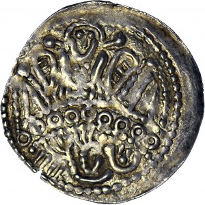 RR-, Bolesław V Wstydliwy 1243-1279, Denar, ok. 1254, Kraków, Św. Stanisław, JEDNOSTRONNY