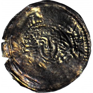 RR-, Przemysław I. 1247-1257 und Boleslaw der Fromme 1239-1279, Einseitiger Denar, Gniezno, Kopf des Herzogs